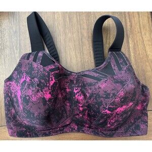 Livi 44DDD Sports Bra Underwire Back Closure Lane Bryant Pink Black